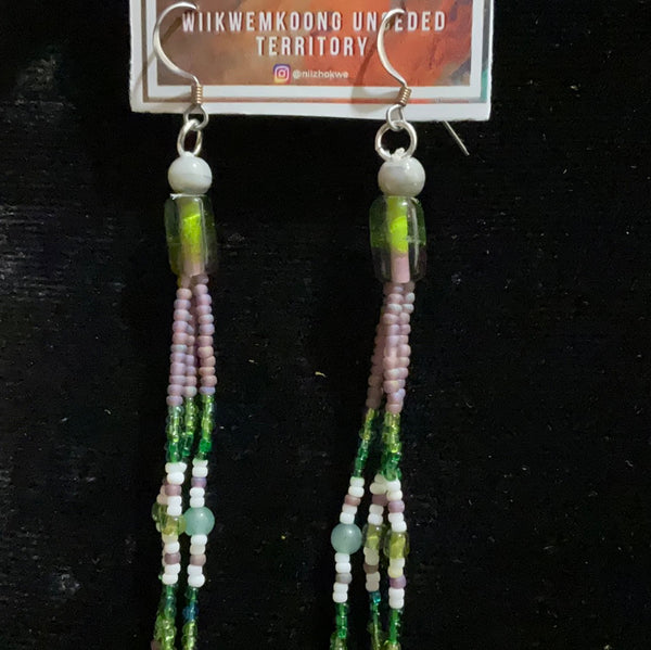 Green Purple Earrings