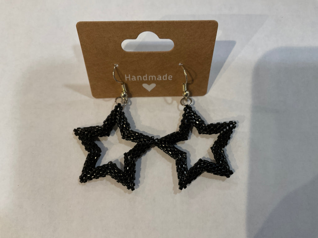 black star earrings