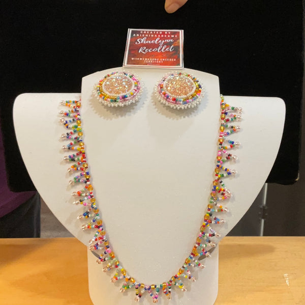 Beaded Necklace and Earrings