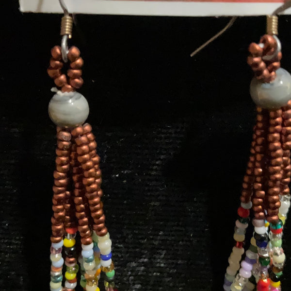 Brown Beaded Earring