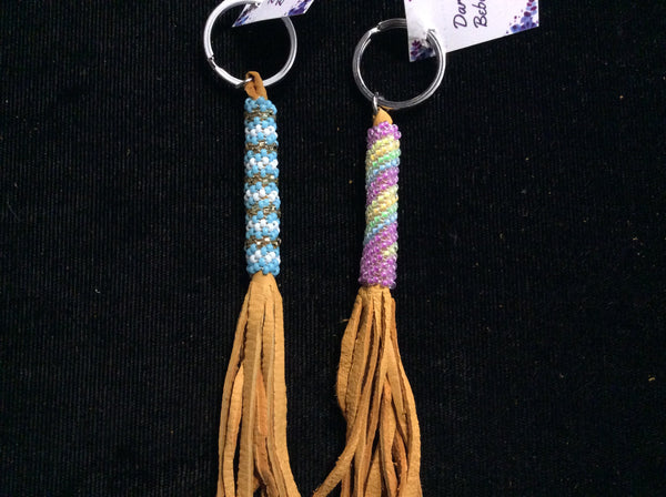 Peyote leather keychain