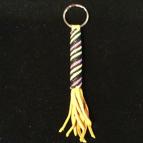 Peyote leather keychain