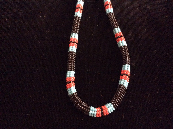 two beaded stitch necklace