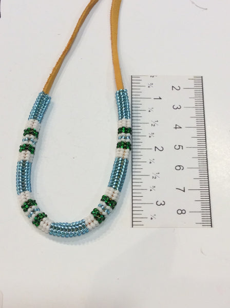 two beaded stitch necklace