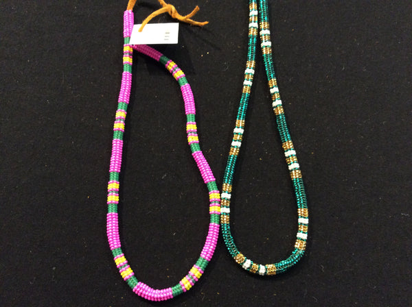 two beaded stitch necklace