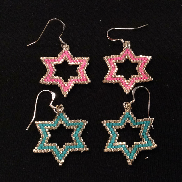 Open 6 point star earrings