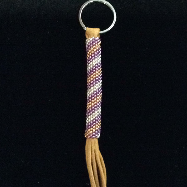 Peyote leather keychain