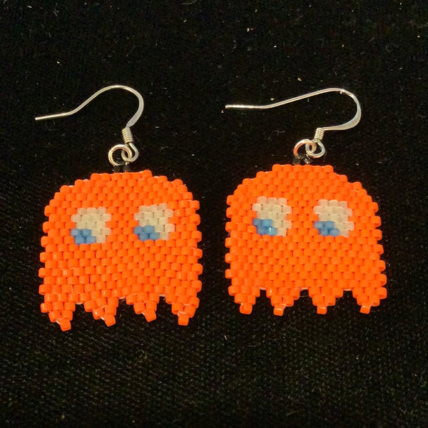 Pac-Man ghost earrings