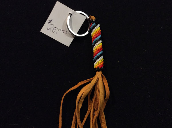 Peyote leather keychain