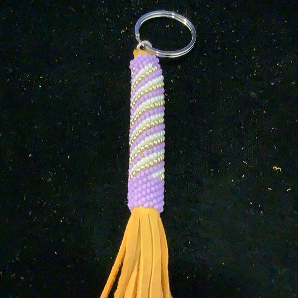 Peyote leather keychain